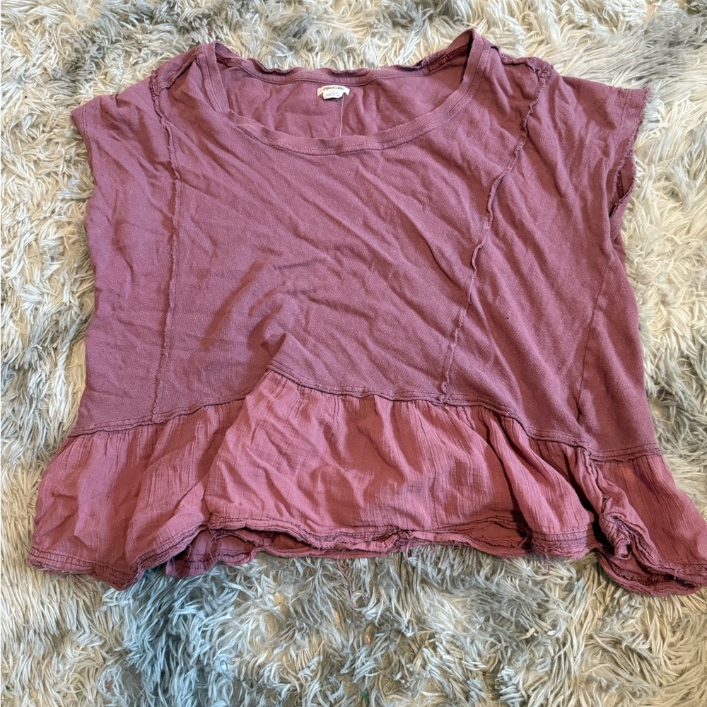 Kimchi Blue Mauve Ruffle Blouse